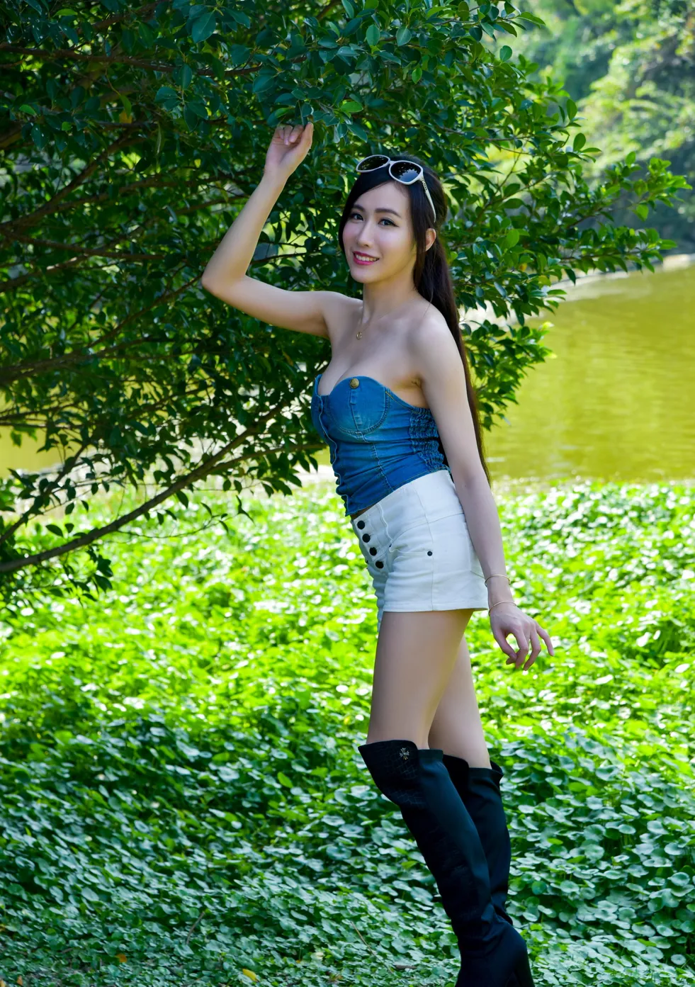 [Mzsock] NO.181 Yanxi off-shoulder shorts, boots and beautiful legs street photography#[71P]-43