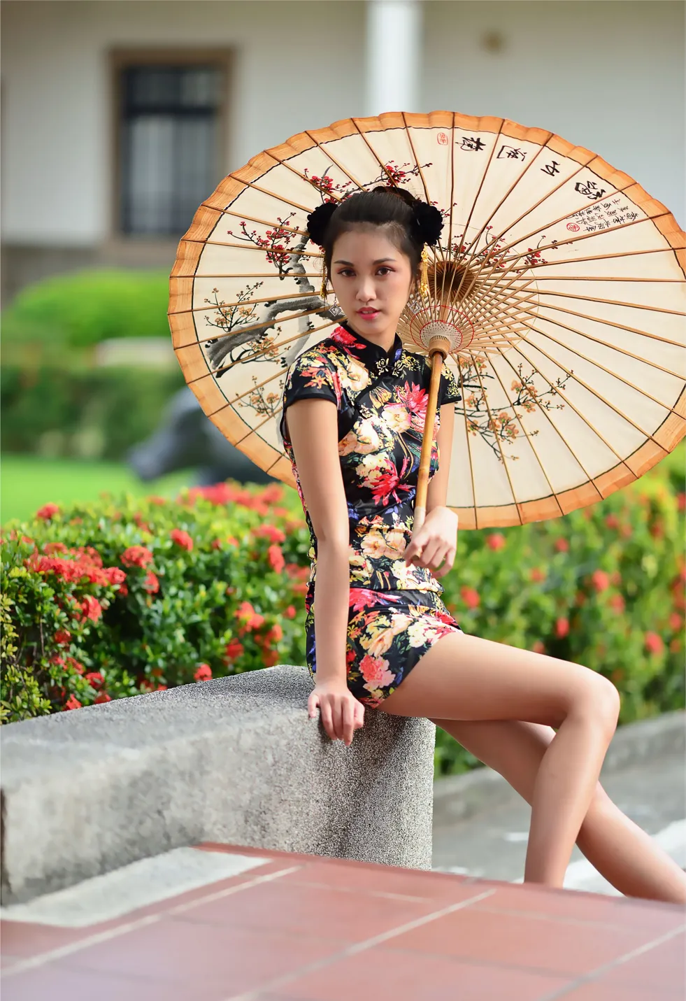 [Mzsock] NO.191 Chen Mengxin short cheongsam high heels beautiful legs street photography#[100P]-15